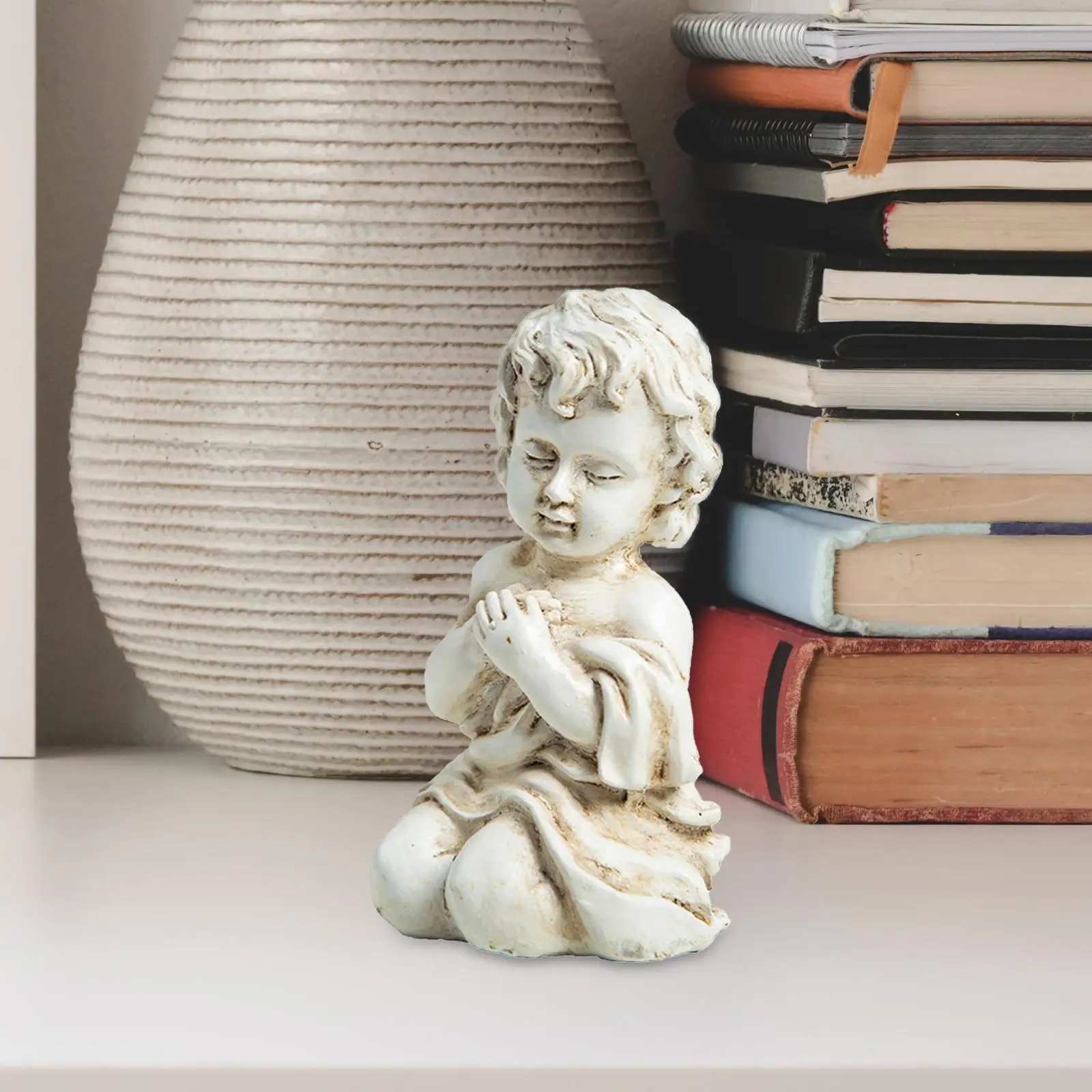 Holy Child Statue Decorative Collectibles Desk Ornament Resin Divine Son Sculpture for Shelf Patio Living Room Cabinet Bedroom