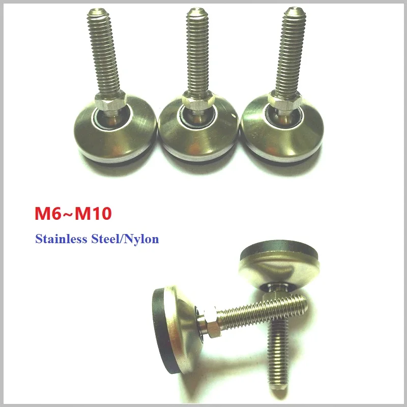 Adjustable Lathe Leg Thread Type  Levelling Feet Swivel Base Articulating Legs M6/M8/M10 Furniture Pads Screw