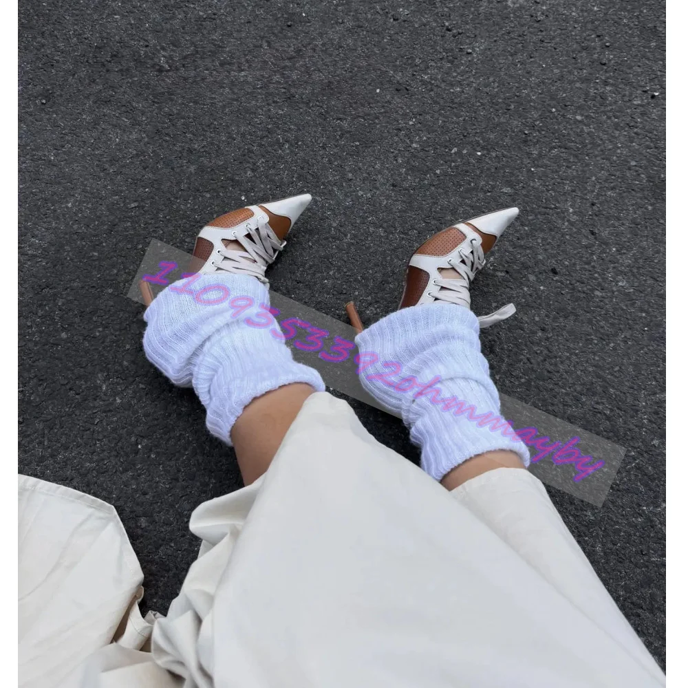 

2026 Mixed Color Palette Lace-Up Track Shoes Women'S Red Pointed Toe Stiletto Heel Pumps Elegant Comfortable Office High Heels