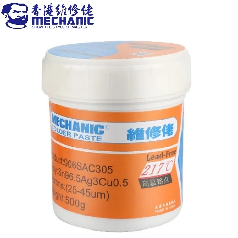 MECHANIC 500g Lead-Free Environmental Solder Tin Paste 183℃ Melting Point Soldering Flux PCB BGA Circuit Board SMT Repair Tool