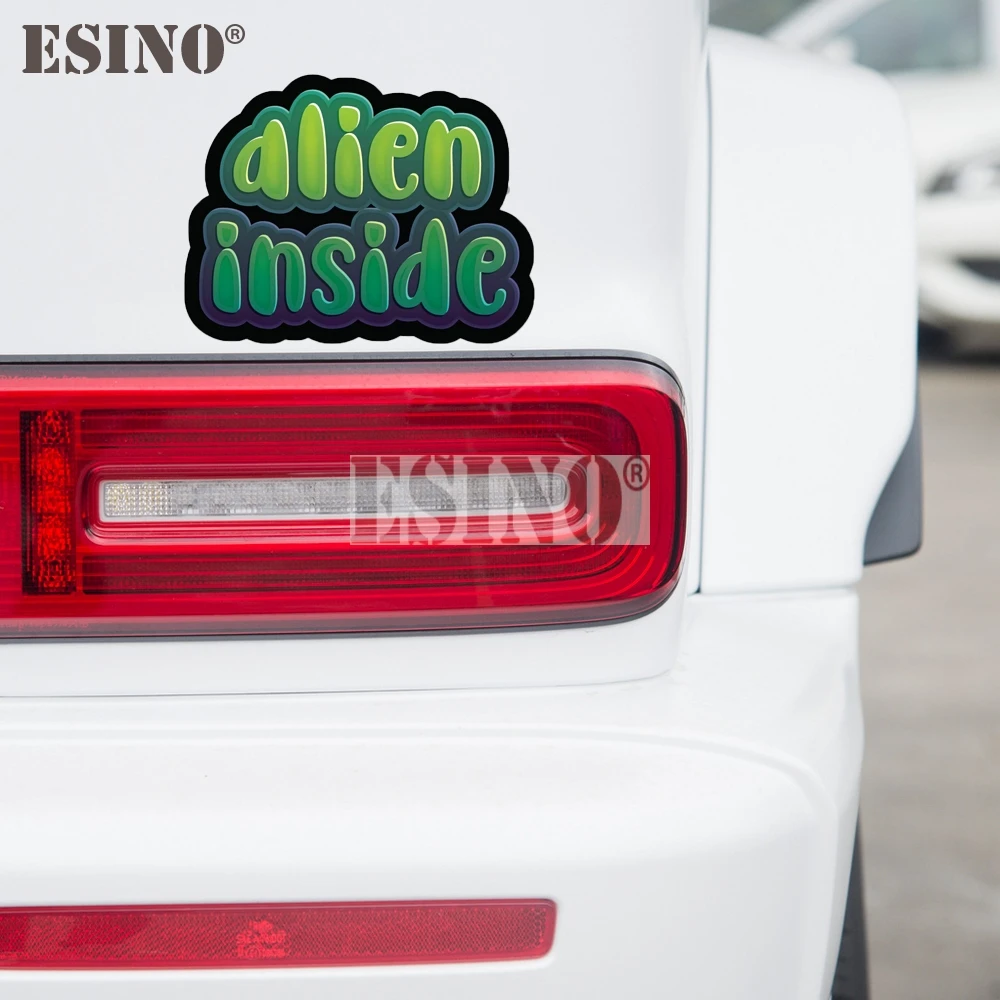 

Стайлинг автомобиля ПВХ наклейка Предупреждение НЛО Чужой внутри мультфильм Водонепроницаемая наклейка на кузов автомобиля узор винил