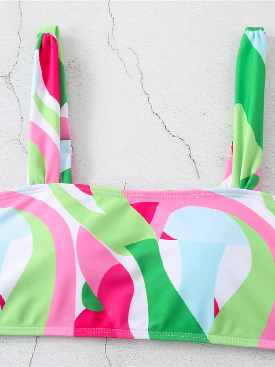 2025 drucken Hohe Taille Zwei Stück Bikini Badeanzug Frauen Sexy Bademode Weibliche Badende Baden Schwimmen Badeanzug Bademode