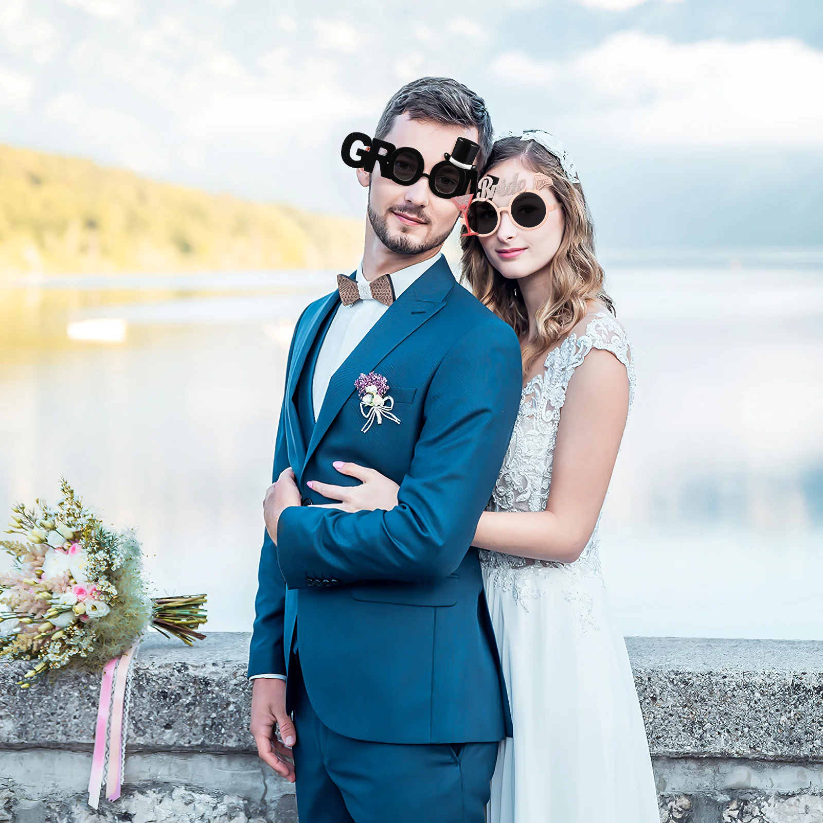 2 pçs noiva noivo óculos decorações casamento para cerimônia óculos noivo