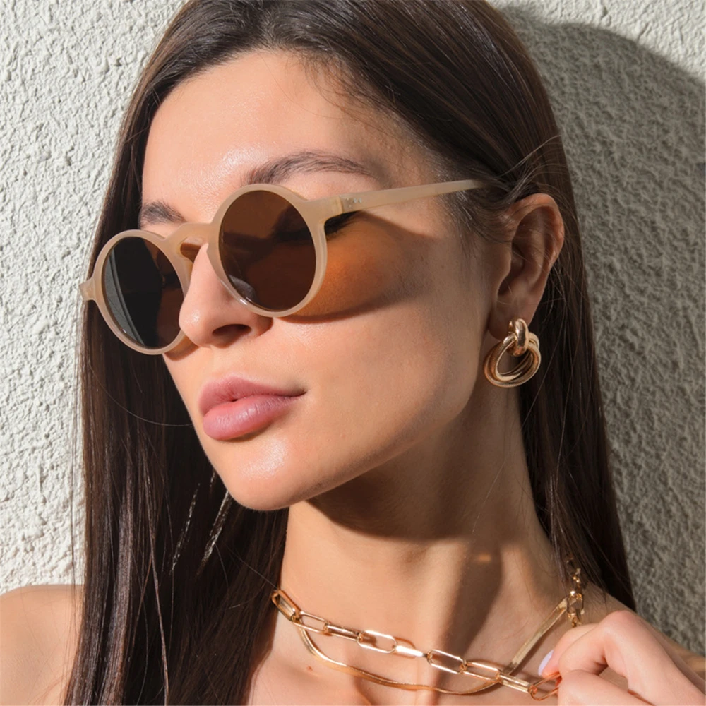 1Pc Fashion Retro Round Sunglasses Brand Designer Ladies Small Frame Sun Glasses Korean Style Driving Eyewear UV400 Eyewear