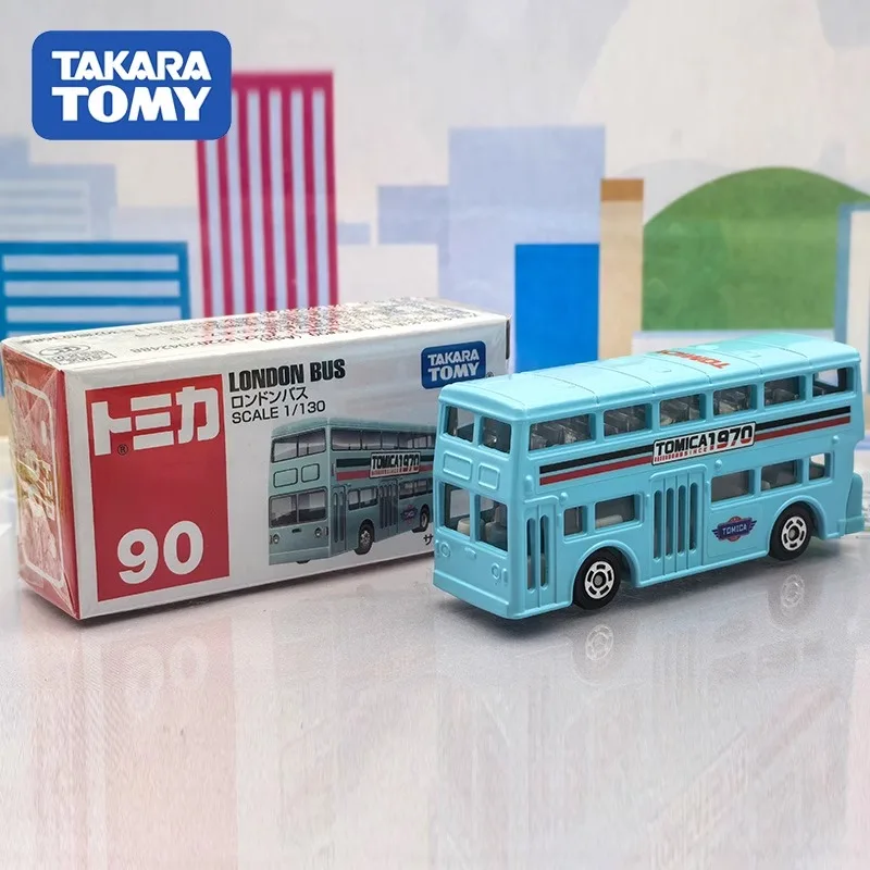 تاكارا تومي أيسا توميكا رقم 90 حافلة لندن سيارات هوت بوب 1:64 سيارة ألعاب مصنوعة من خليط معدني سيارة دييكاست نموذج معدني للأطفال