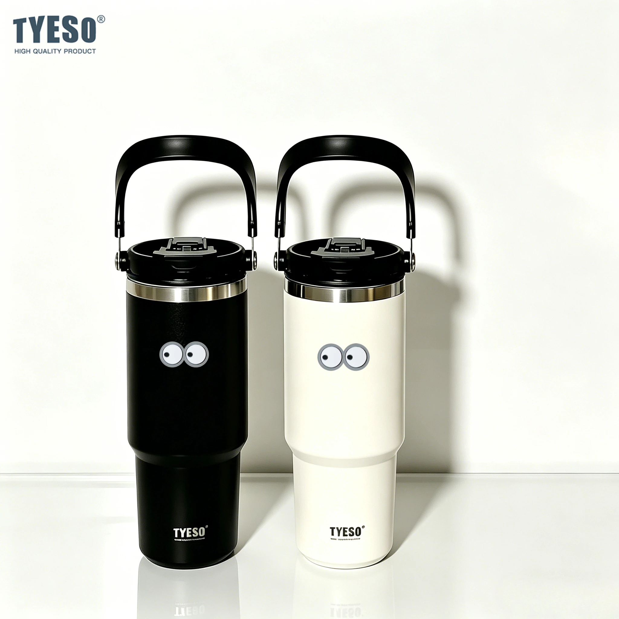 Tyeso 1200ML With Sticker Vacuum Flasks Stainless Steel Coffee Cup Cold Hot Double-layer Insulated Big Capacity Cold Water Cup