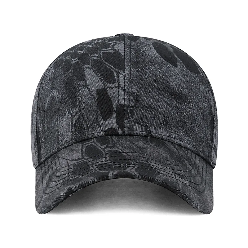 New Grid Python Patterned Camouflage Trucker Cap Tactical Series Versatile Baseball Hat Hardtop Adjustable Sunshade Duckbill Cap