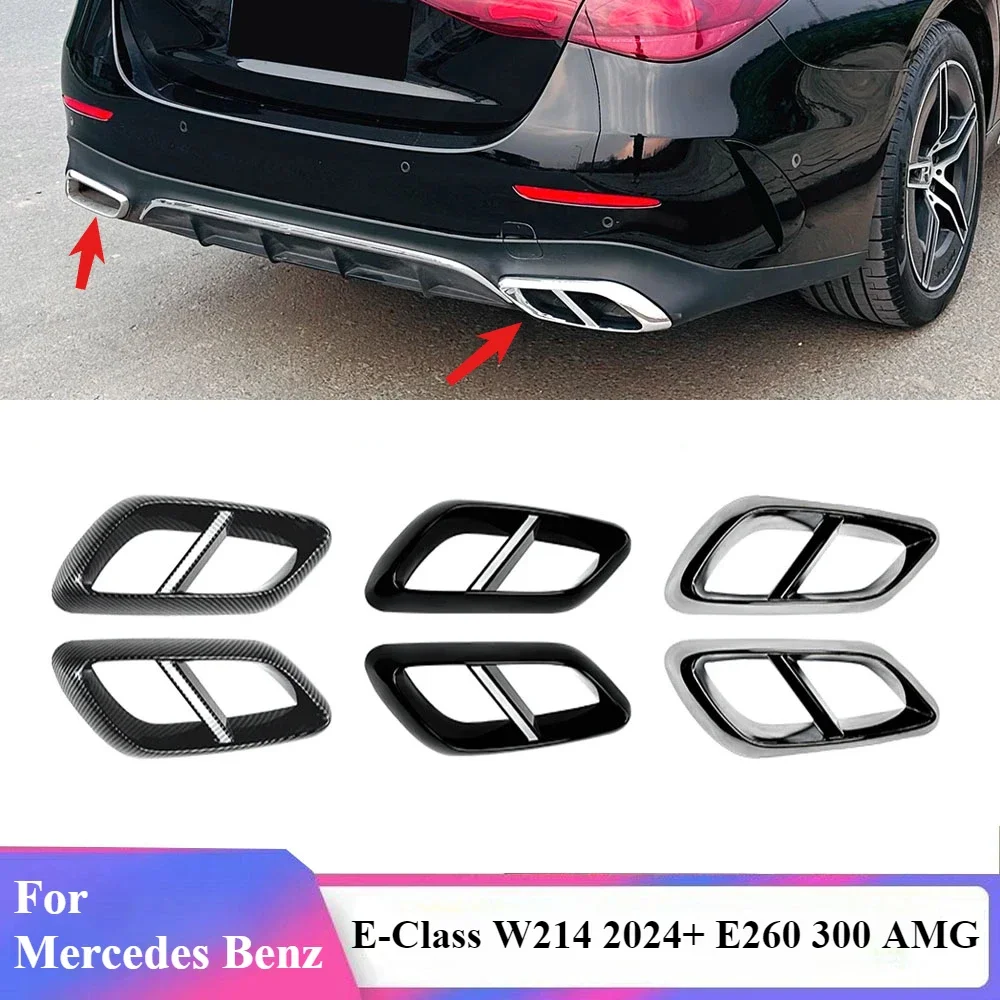 For Mercedes Benz E-Class W214 E260 300 2024+ AMG Car Rear Exhaust Muffler Tail Pipe Cover Trim Accessories