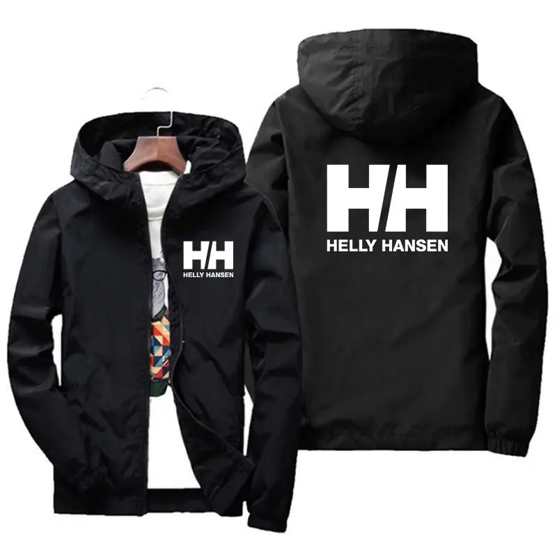 Hh 2024 Heren Waterdichte Breker Jas Met Rits Hoodie Jack Sneldrogende Sport Uitloper Windjack Regenjas Sport Hot Sellin