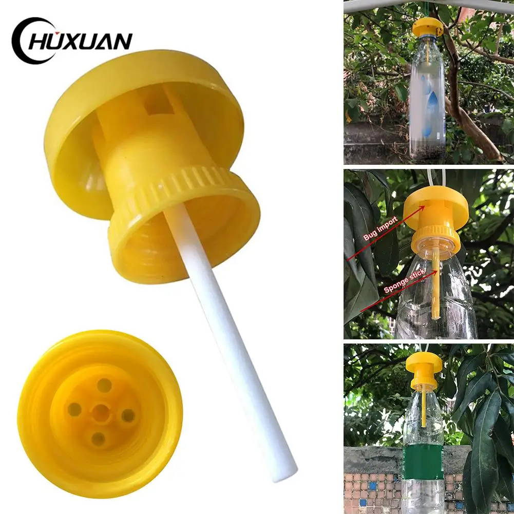 

5pcs Fruit Fly Traps Reusable Plastic Bottle Top Trap Fly Catcher Pest Insect Control For Indoor And Outdoor Farm Orchard Garden