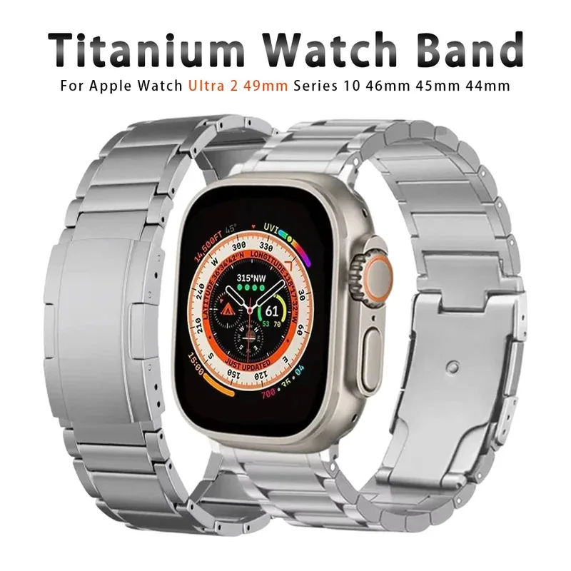 

Titanium Luxury Band for Apple Watch Series 10 46mm Ultra 2 1 49mm Business Strap for iWatch 9 8 7 45mm 6 5 4 SE 44mm Bracelet
