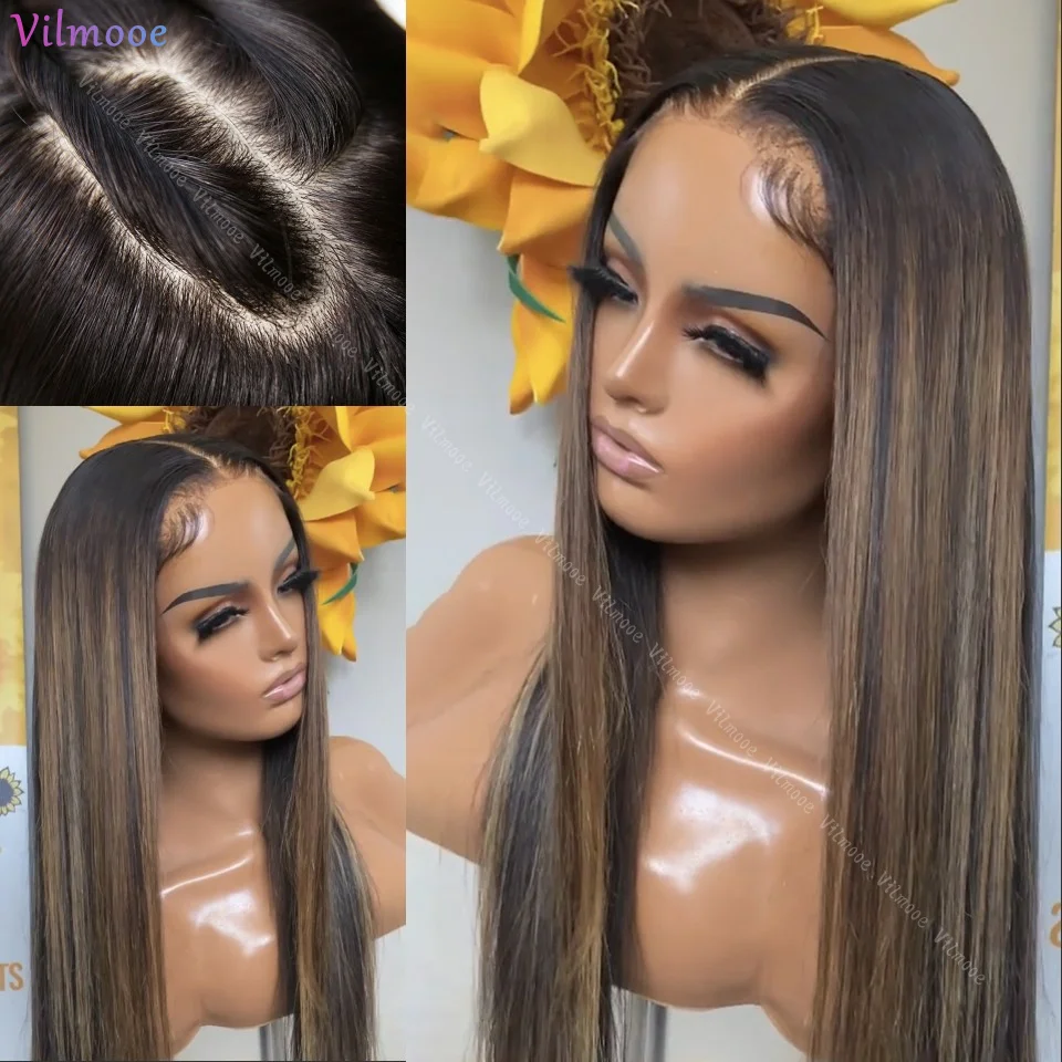 

Highlight Human Hair HD Transparent 13x4 Silk Top Wig Brazilian Body Wave Wig Honey Blonde Colored Silk Base Lace Frontal Wigs