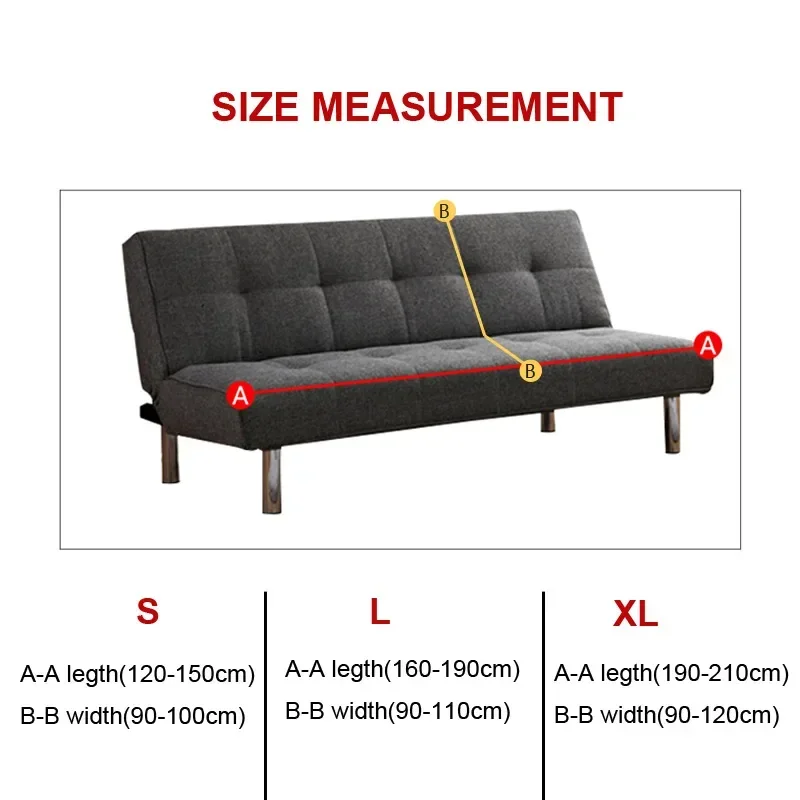 Elastic Sofa Bed Cover Without Armrests Futon Cover Folding Sofa Covers for Living Room Straight Couch Covers Seat Protector