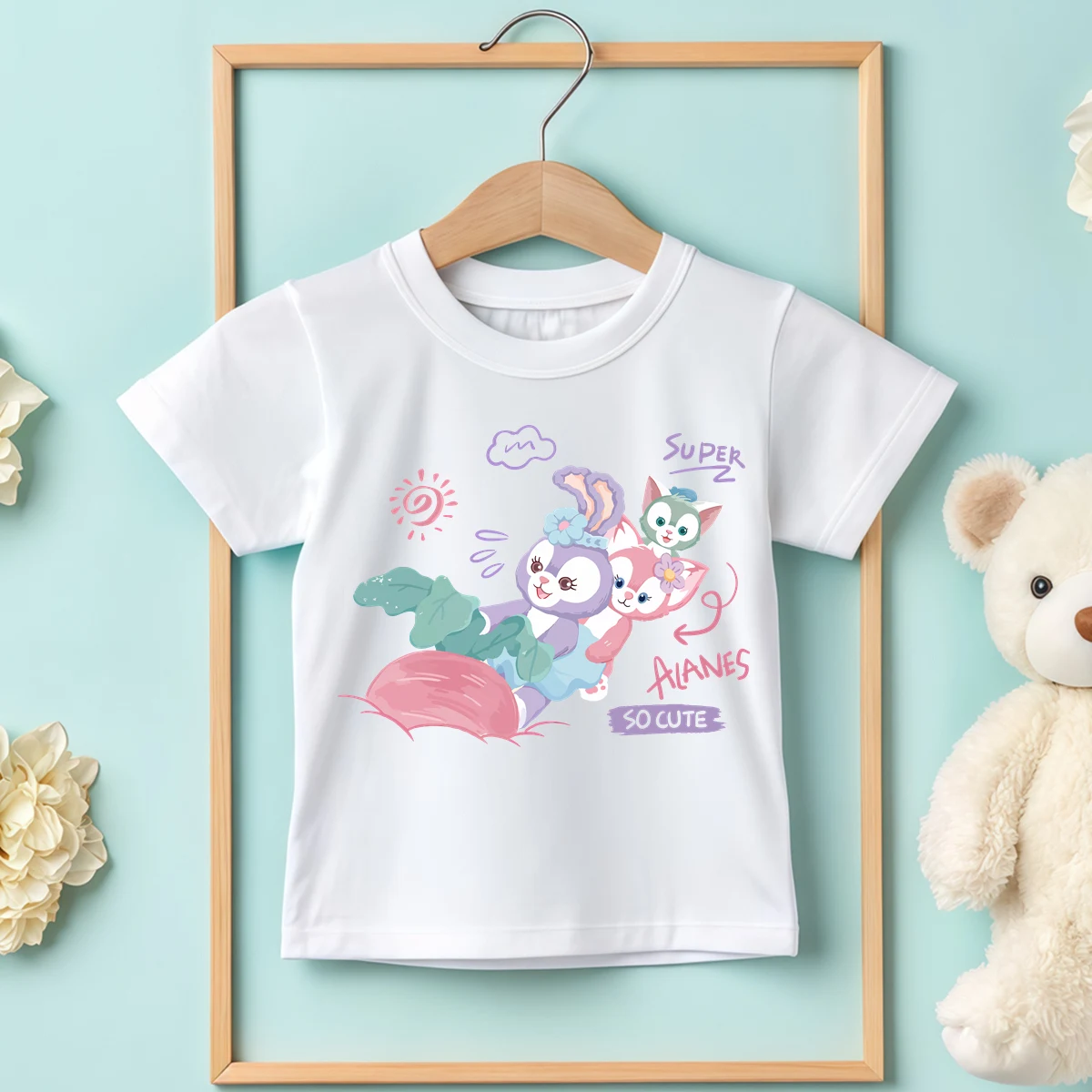 

Детская базовая одежда из чистого хлопка LinaBell and Her Friends, удобная футболка для мальчиков и девочек, уличная футболка с круглым вырезом и короткими рукавами