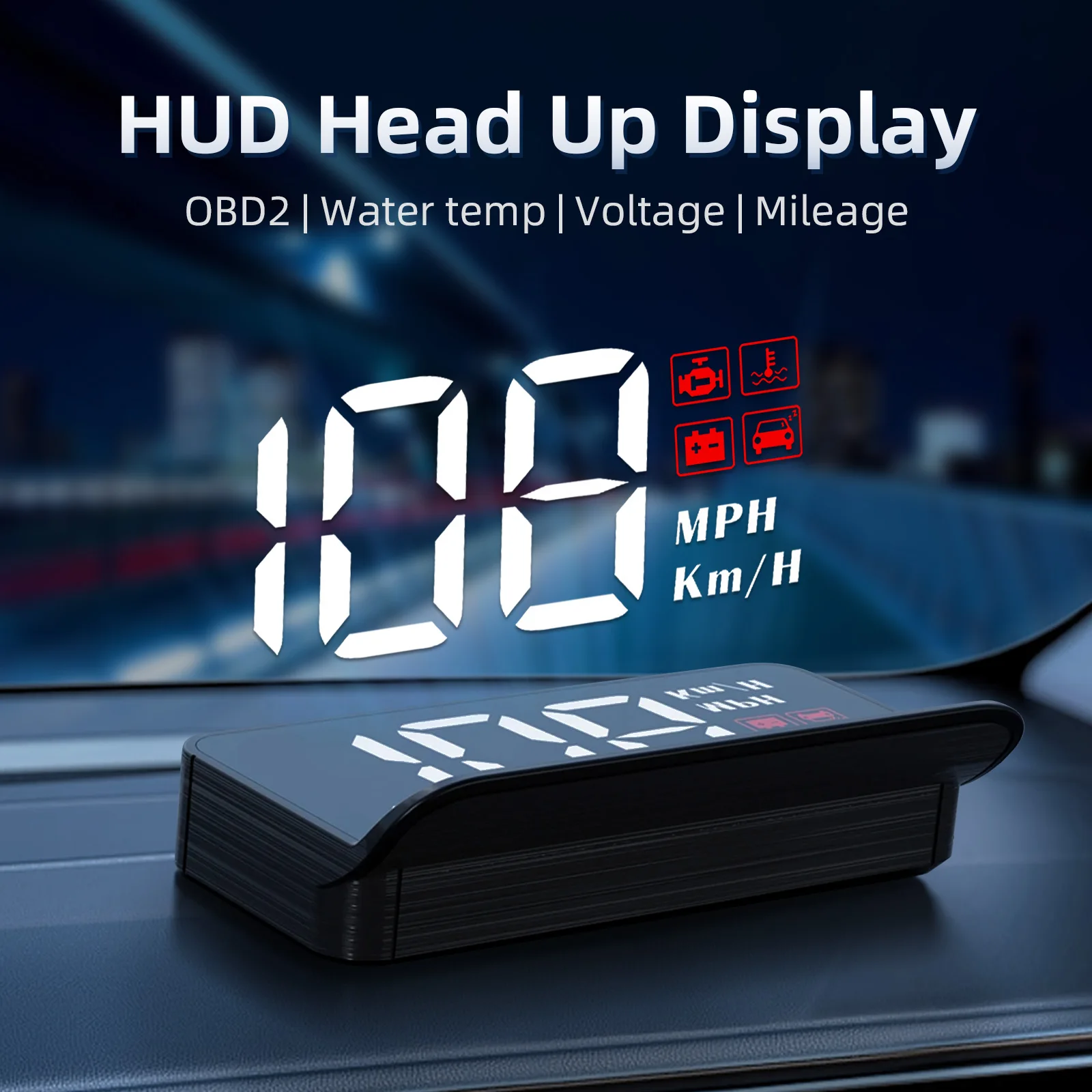 

Newest M3 HUD Head-Up Display OBD2 Model Speedometer Windshield Projector Overspeed Warning Water Temp Alarm System