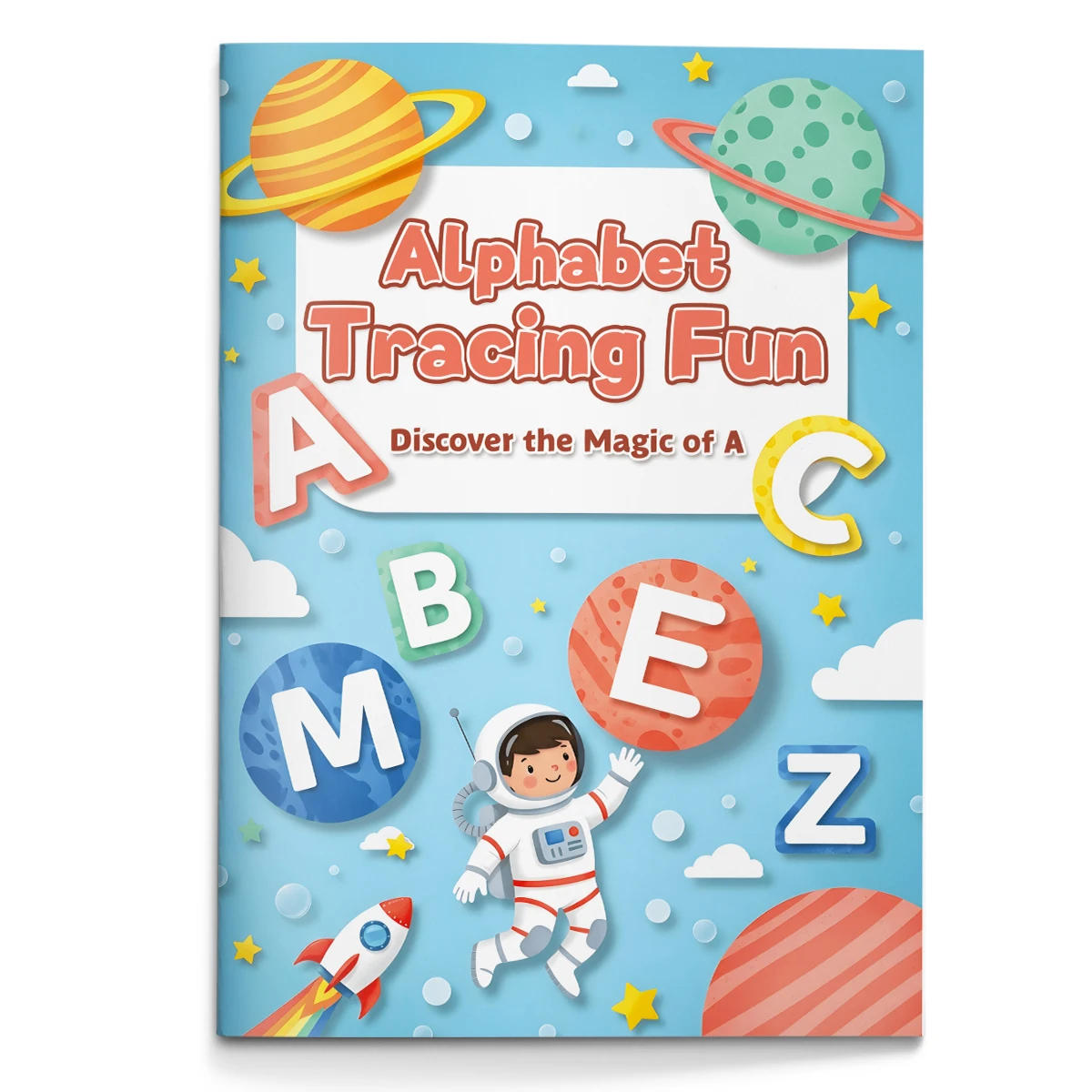 Children's alphabet coloring book, cute cartoon patterns, preschool early education workbook, boost your baby's hands-on skills