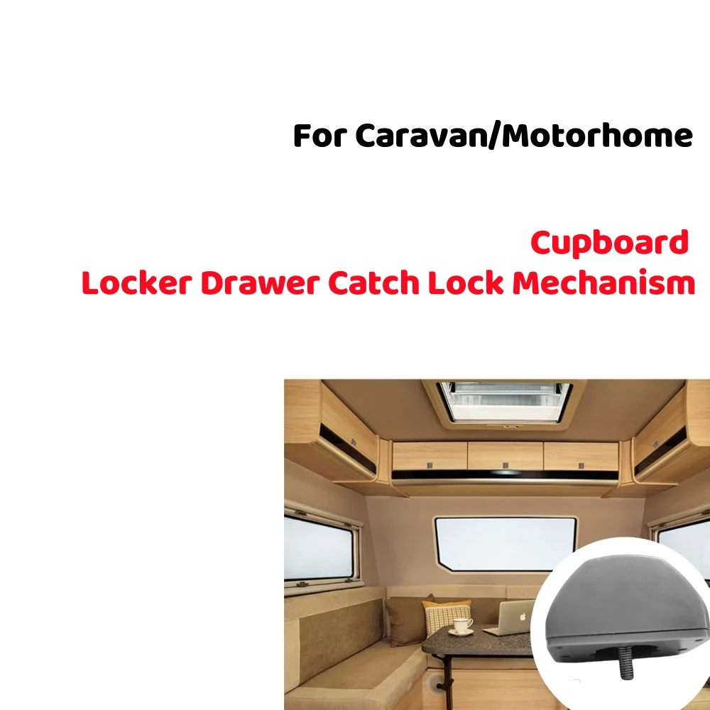 

1PCS Zinc Alloy RV Drawer Cupboard Lock Accessories Press Drawer Lock Chrome Hanging Cabinet Handle For Swift Caravan Motorhome