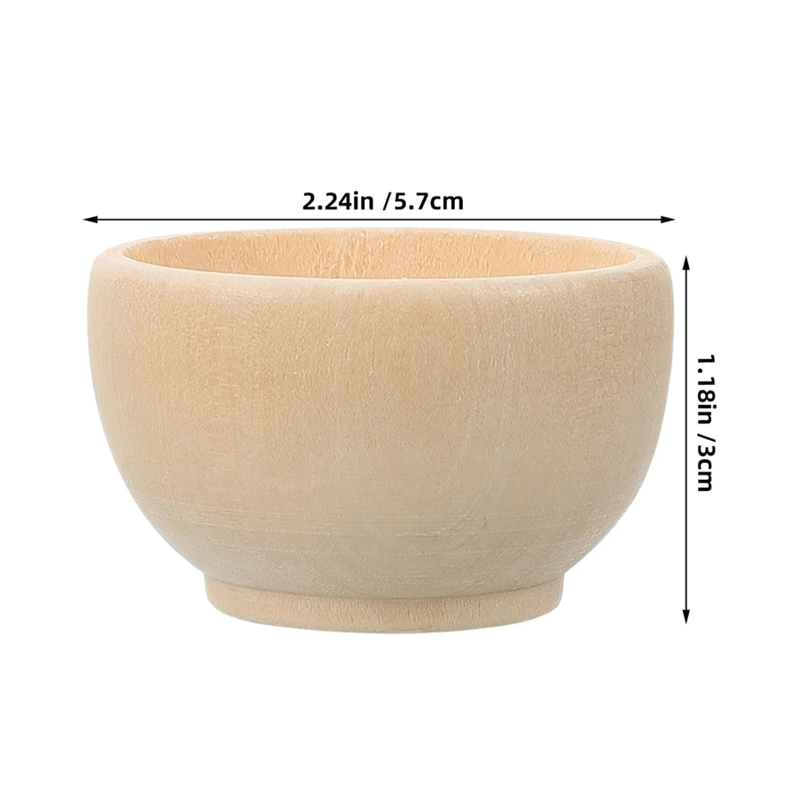 6Pcs Small Unpainted Wood Bowls Natural Mini Round Bowls 57Mm for DIY Crafts Painting Decorative Snack Salad Condiment Sauce