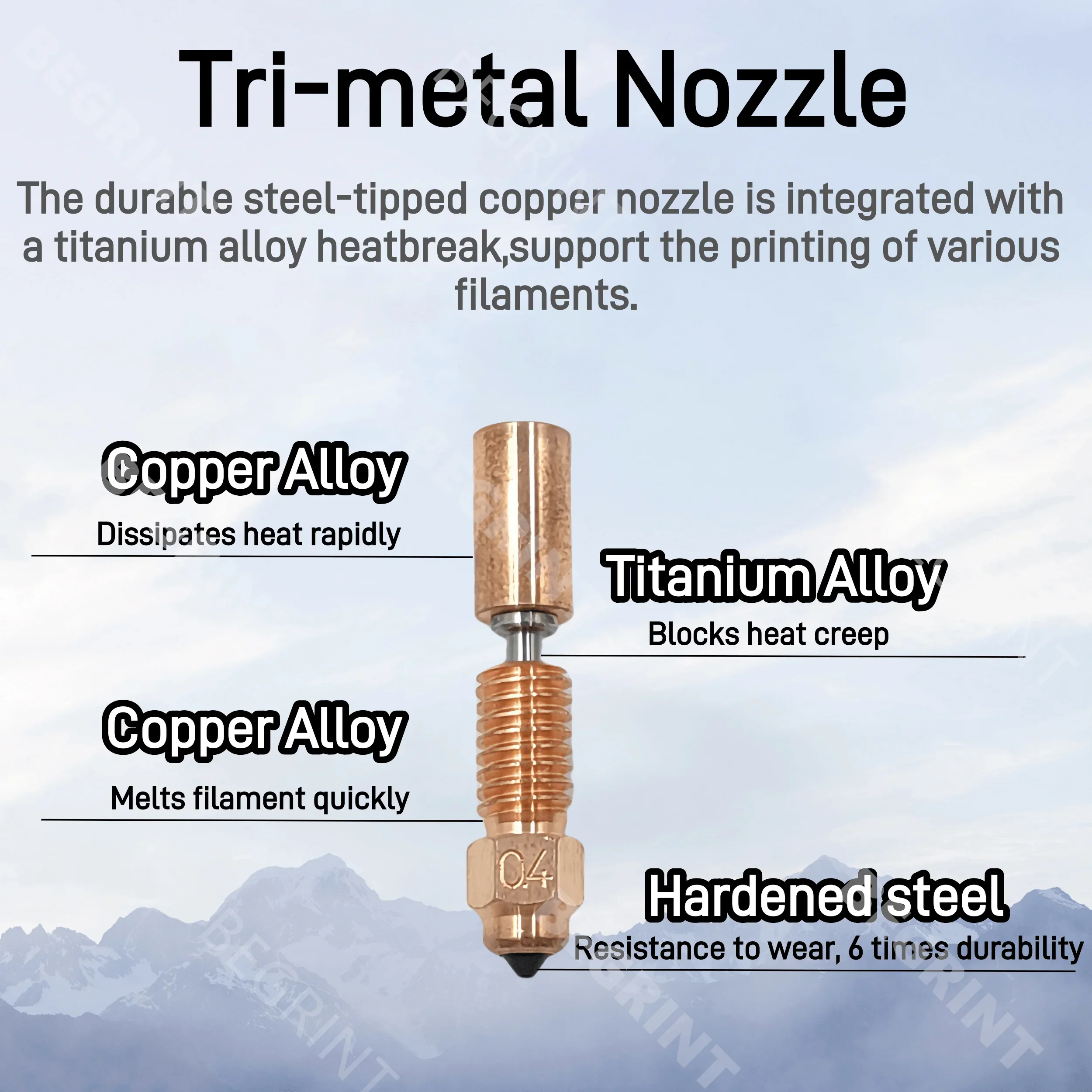 Quick-Swap Nozzle For Creality Ender-3 S1 Series CR-10 Smart Pro Sprite Extruder All-in-one Copper Titanium Upgraded Nozzle