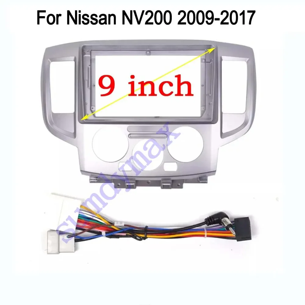 

9INCH Car Radio Fascia With cable for Nissan NV200 2009-2017 Stereo Panel Dashboard Installation Trim Kit DVD Frame Bezel