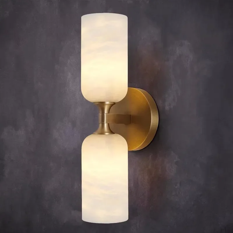 LED Wall Lamp Beige Shade 400 Lumens Up/Down Illumination Switch Control Surface Mounted for Bedroom
