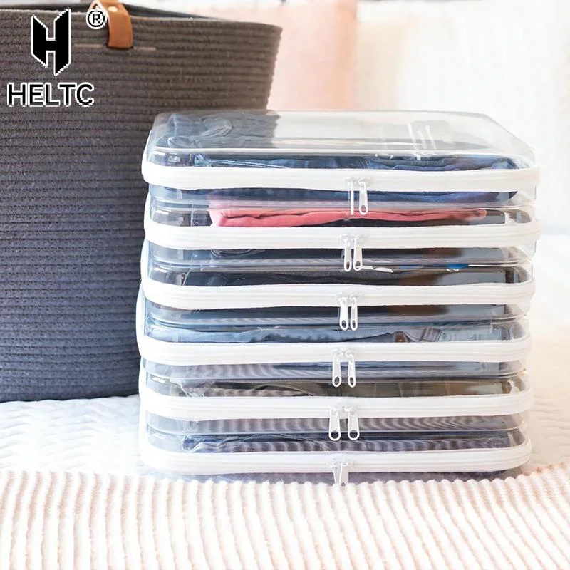 1 pochette zippée transparente empilable Bliss Bins, organisateur de rangement pour jouets, trousse à crayons en plastique rigide blanc, sacs de maquillage cosmétiques