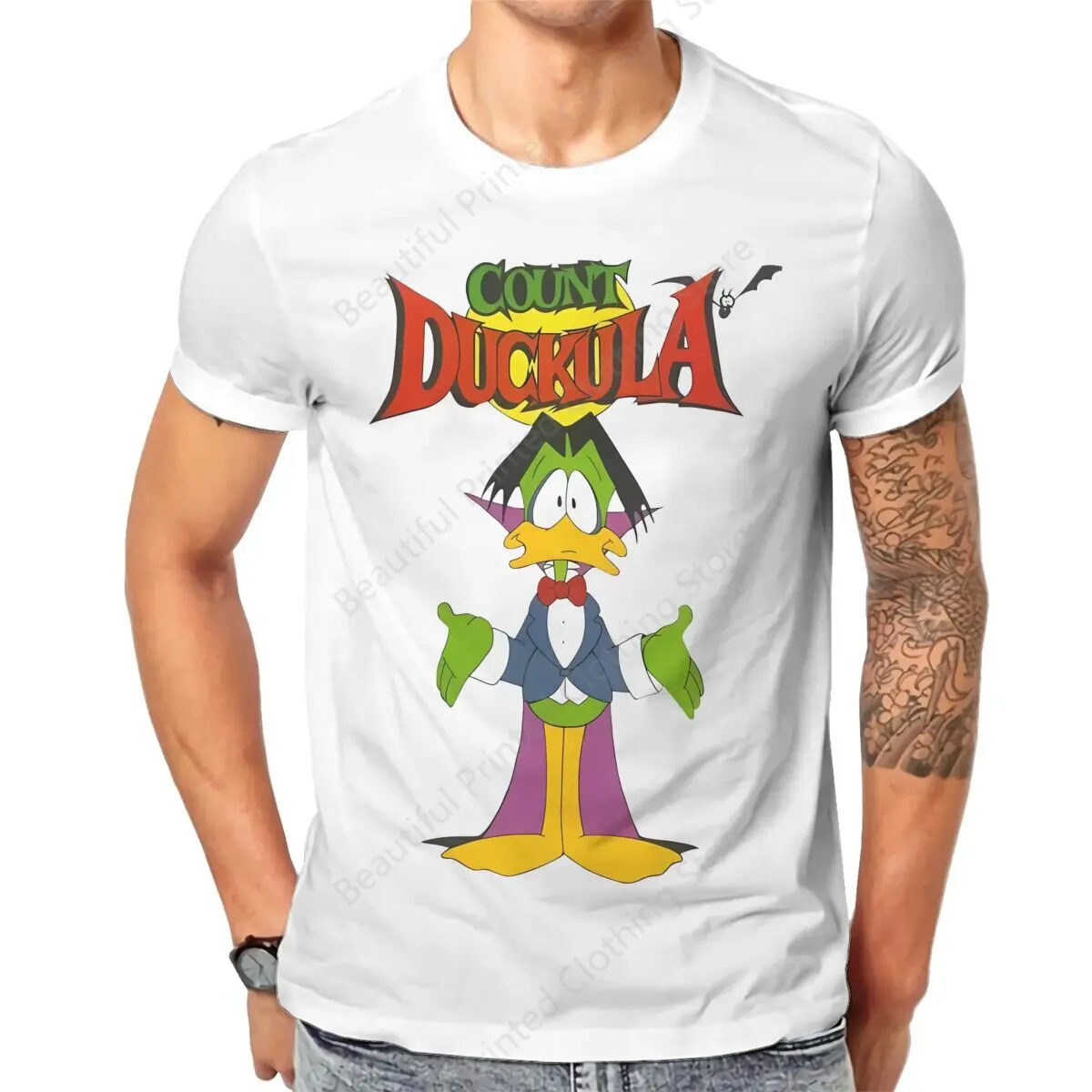 100% Cotton  T-shirt Count Duckula Print Fashion Men's Women's T-Shirts Loose Oversized Short Tee Trend Fun Versatile