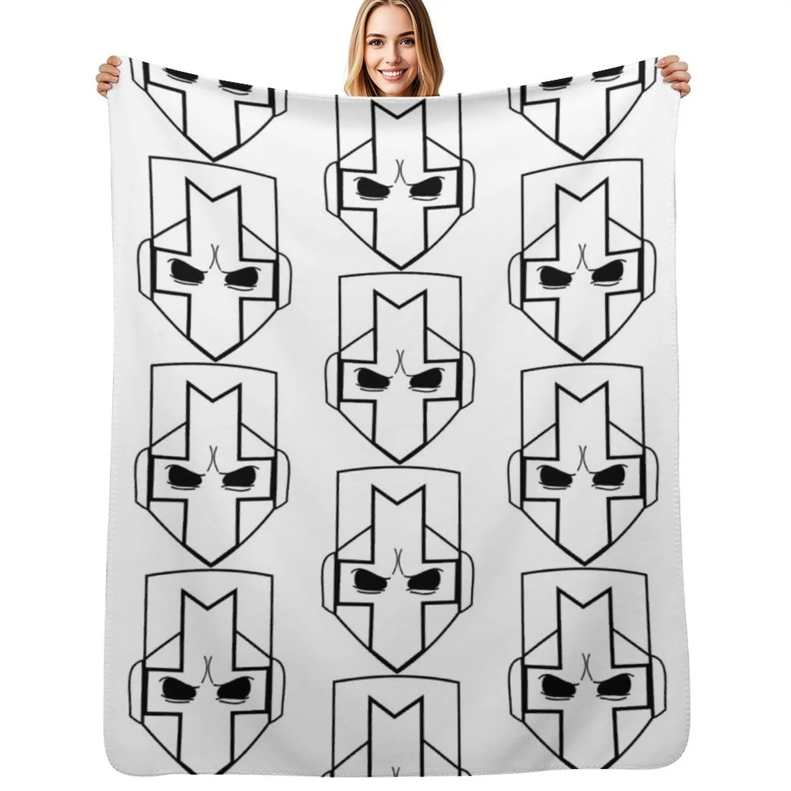 

Castle Crashers Minimal Helmet Throw Blanket Soft Warm Blanket Gift for Men Women Adults