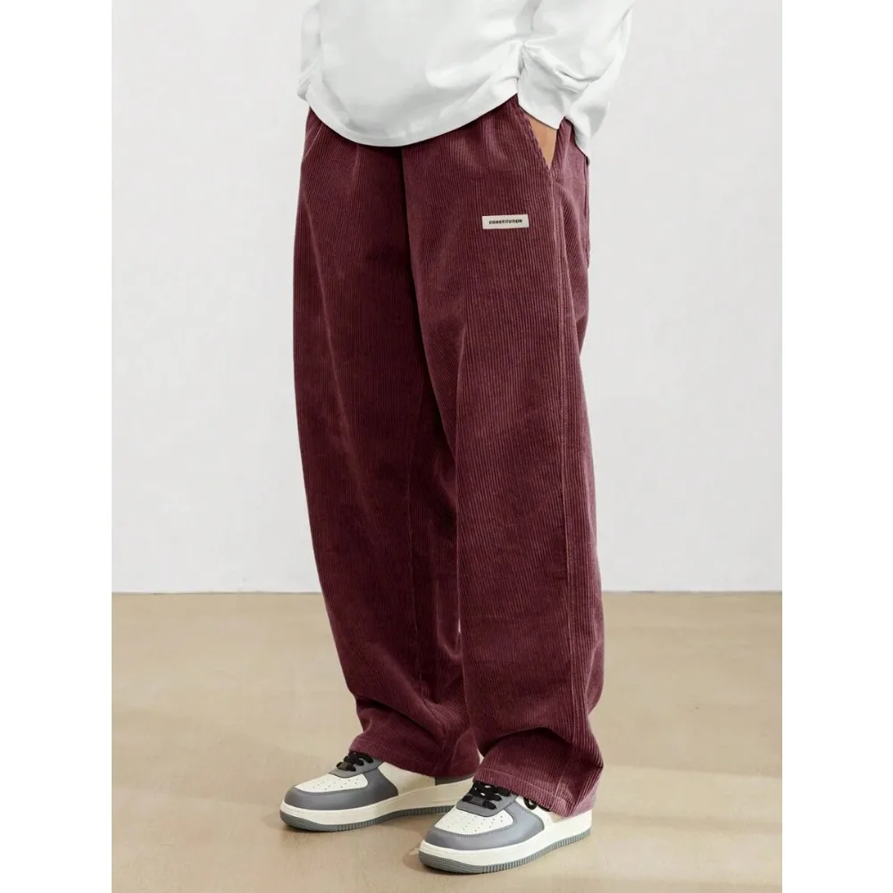 Corduroy Pants Men Clothing Sweatpants Loose-Fit Casual Pants Man Baggy Hosen Regular Length Trousers Men Cargo Pants Women