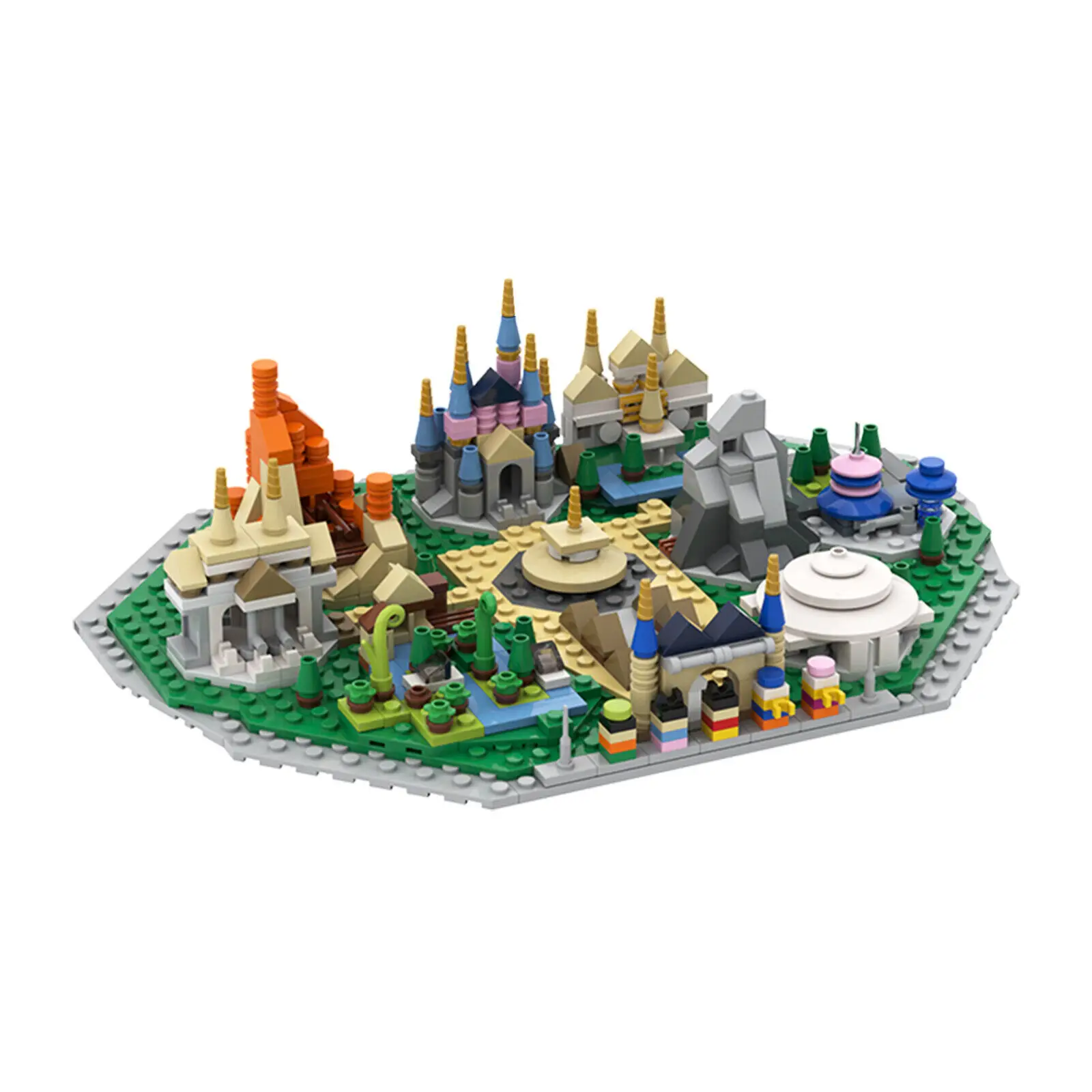 

World Famous Theme Park Microscale Building Toys Set 615 Pieces MOC Build