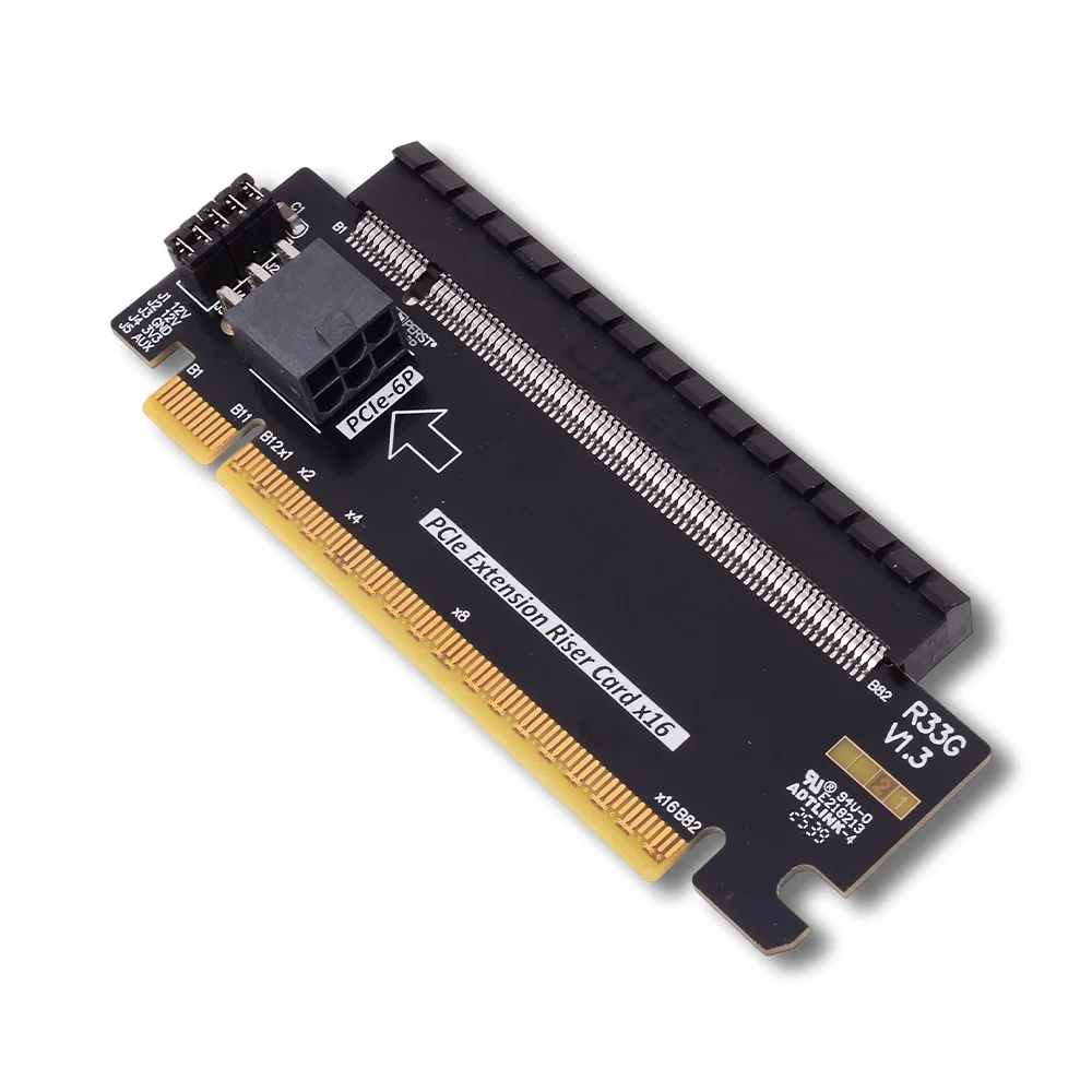 PCI-E 5.0 X16 Riser Extended Card for 1U 2U 4U ATX Case Gen5 Testing Adapter Pcie for External Power Supply Enhancement Card