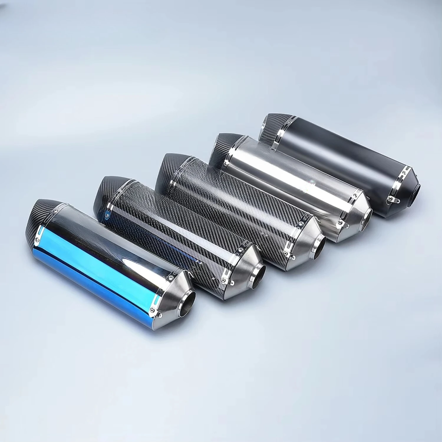 Universal 51MM Motorcycle Exhaust Muffler Yoshimura R77 Exhaust MT09 MT07 R3 ZX4R ZX6R Z400 CBR500 150CC New Carbon Steel