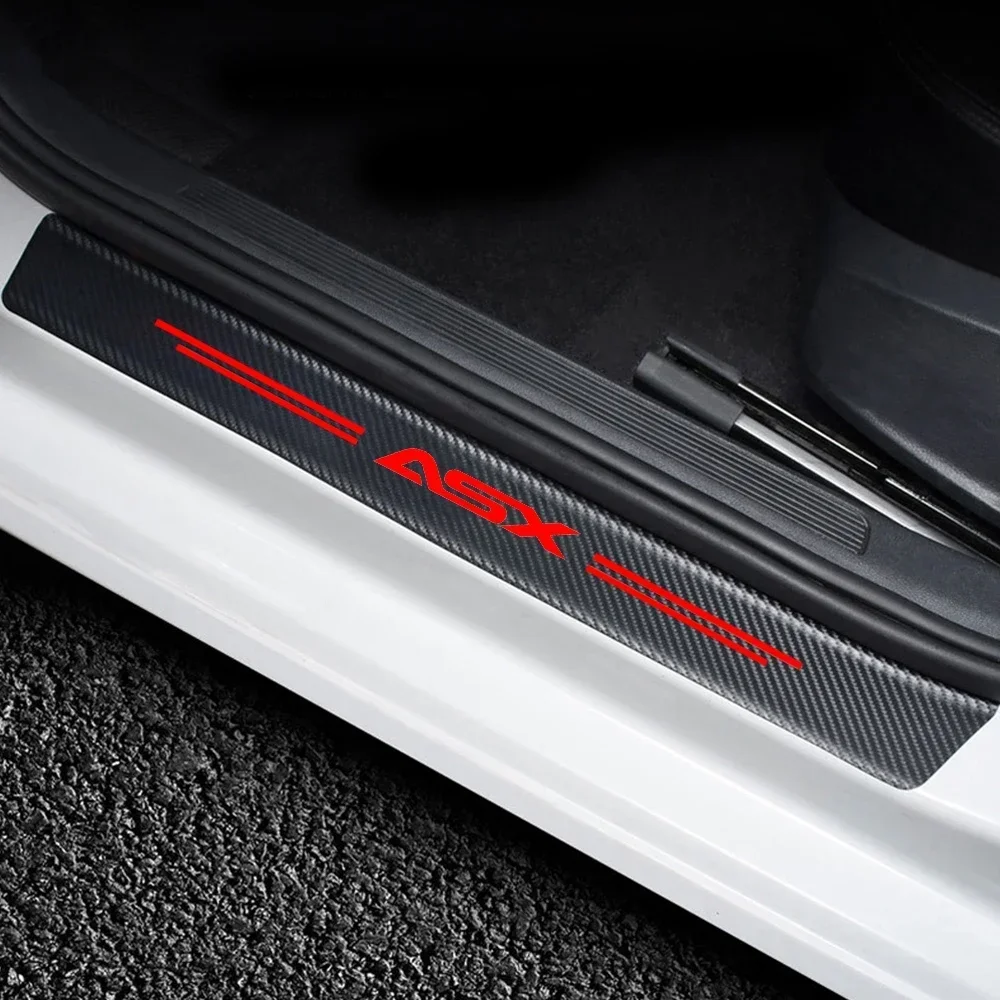 Car Door Threshold Stickers Carbon Fiber Protective Strip for Mitsubishi ASX 2024 Auto Sill Anti Scratch Dirty Tape Film