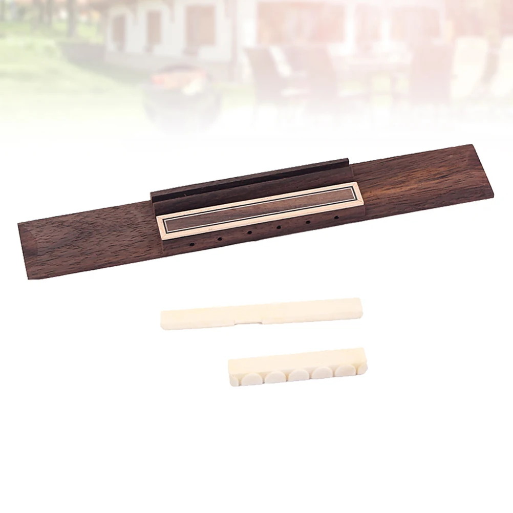 

Maple Frame Rose Sticks Guitar Saddle Classic Wood Classical Bridge and Nut Kit Coffee