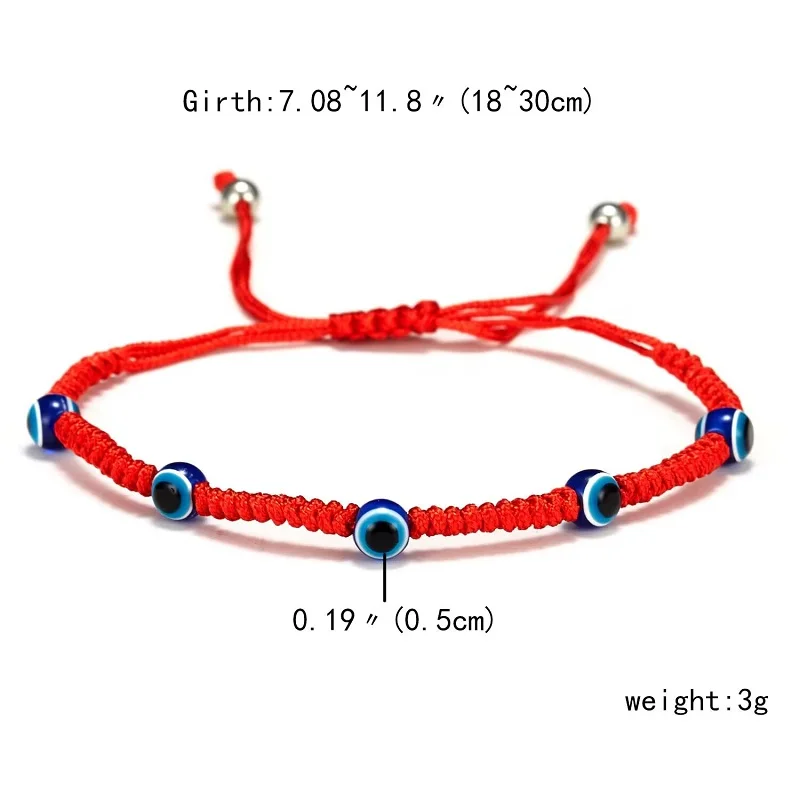 Classic Red String Bracelets Turkish Evil Eye Handmade Braided Rope Adjustable Woman Man Charm Fashion Jewelry Friendship Gifts