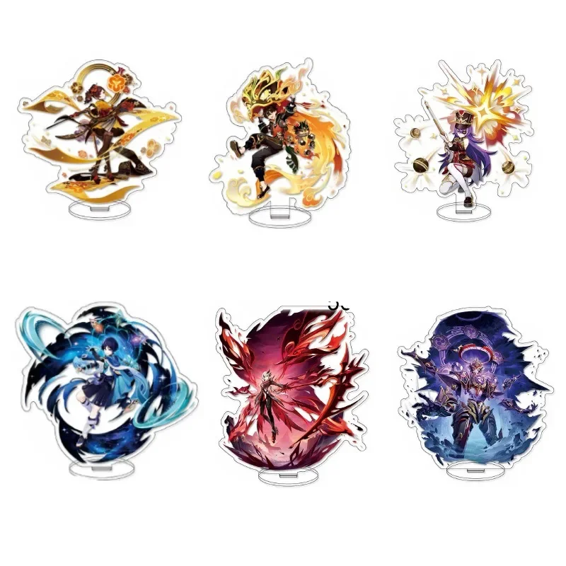 Game Genshin Lmpact Anime Figure Acrylic Stand Furina Charlotte Neuvillette Kinich Wanderer Model Plate Desk Decor Standing