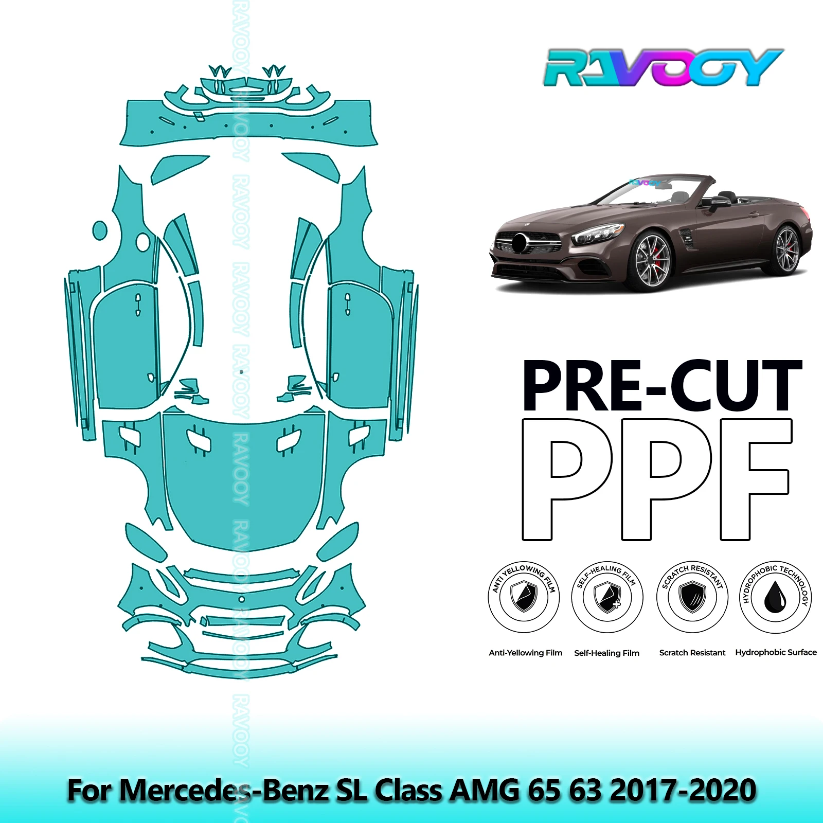 

Full Vehicle Clear Bra Precut PPF Paint Protection Film For Mercedes-Benz SL Class AMG 65 63 2017-2020