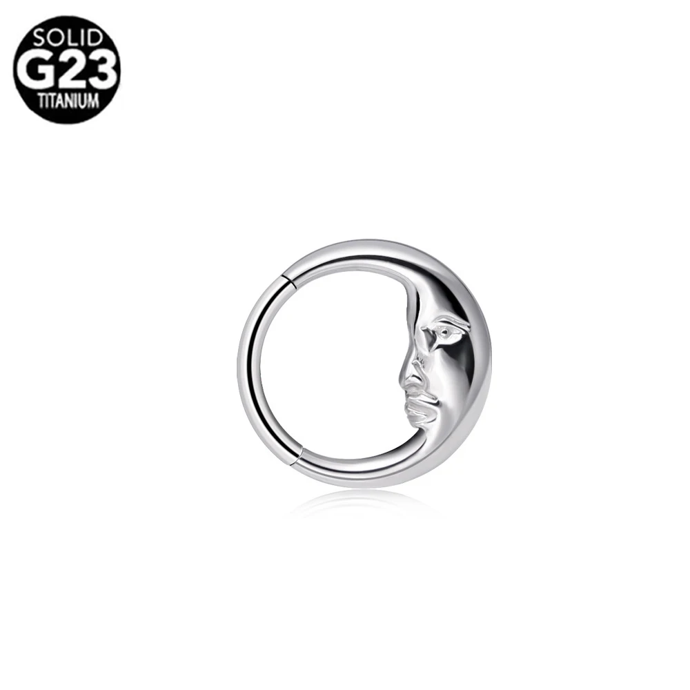 G23 Titanium Moon Septum Nose Ring