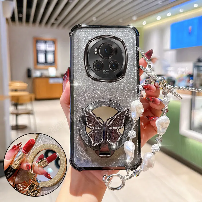 Étui de support de téléphone avec lanière à bijoux, étui Anti-coup pour Huawei Honor Magic 3 4 5 6 7 Pro X9B