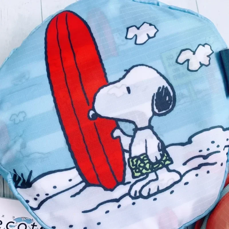 Snoopy girl handbag Folding Shopping Bag Drawstring Storage Shoulder Bag Environmental Protection Cartoon Picnic Bag