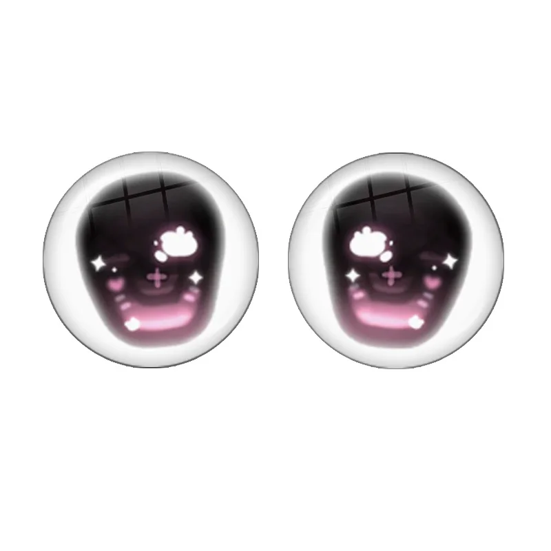 10pcs/set 14MM Eyechips Originality Pattern Blyth Toy Anime Doll Eye Chips Glass Eyes Cabochons Round Drop Glue Eye DIY Jewelry