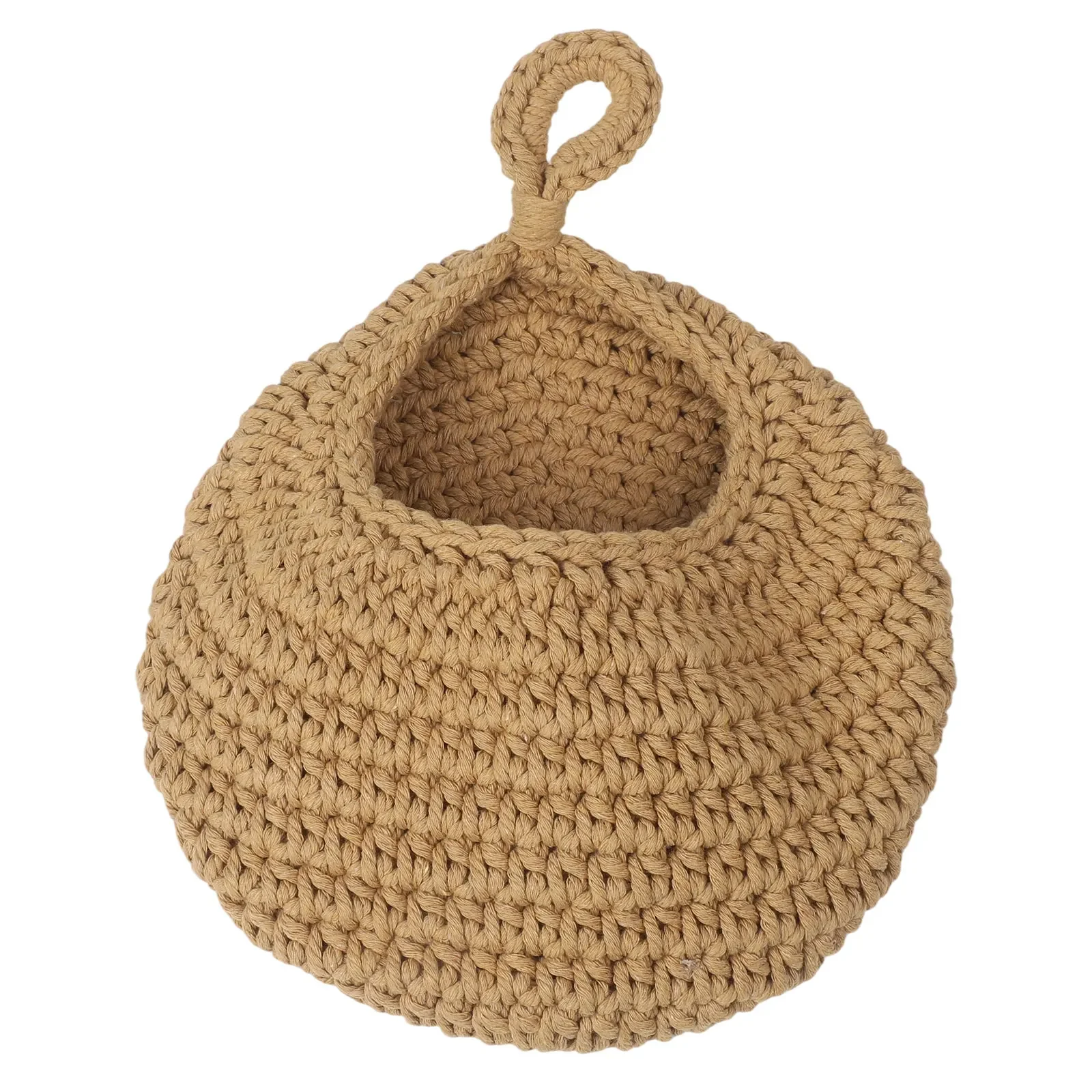 Handmade Cotton Rope Storage Bag Multi Functional Wall Mounted Basket for Fruits and Vegetables Eco Friendly Craftsmanship