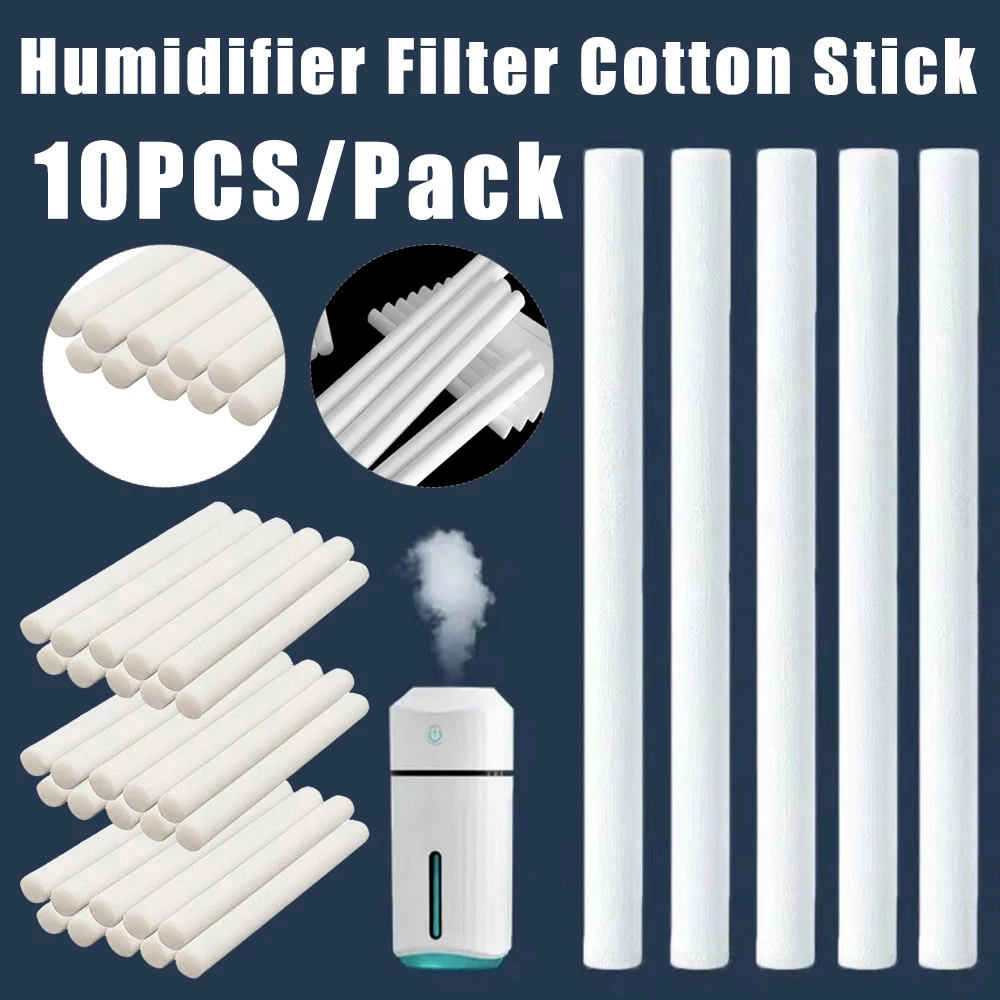 

10PCS/Set Humidifier Filter Cotton Swab Core for Air Purify Humidifier Aroma Diffuser Replacement Cotton Filter Sponge Stick 8mm