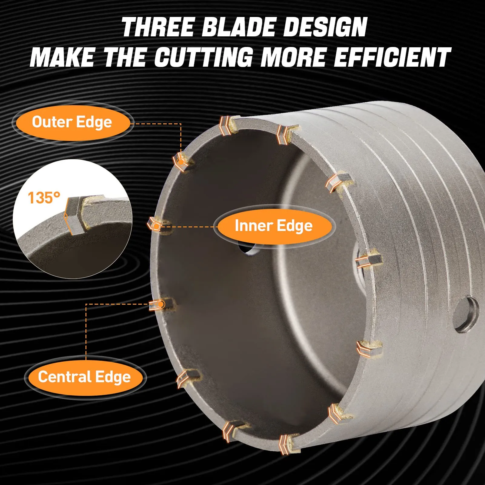 생크가 있는 콘크리트 구멍 톱 드릴 비트, 구멍 오프너 컷 비트 키트, 30mm, 40mm, 65mm, 80mm, 100mm