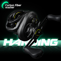 HANDING M1 Baitcast Fishing Reel 8KG Max Drag Low Profile 6+1 Ball Bearing 7.2:1 Gear Ratio 207G Durable Baitcaster Fishing Reel