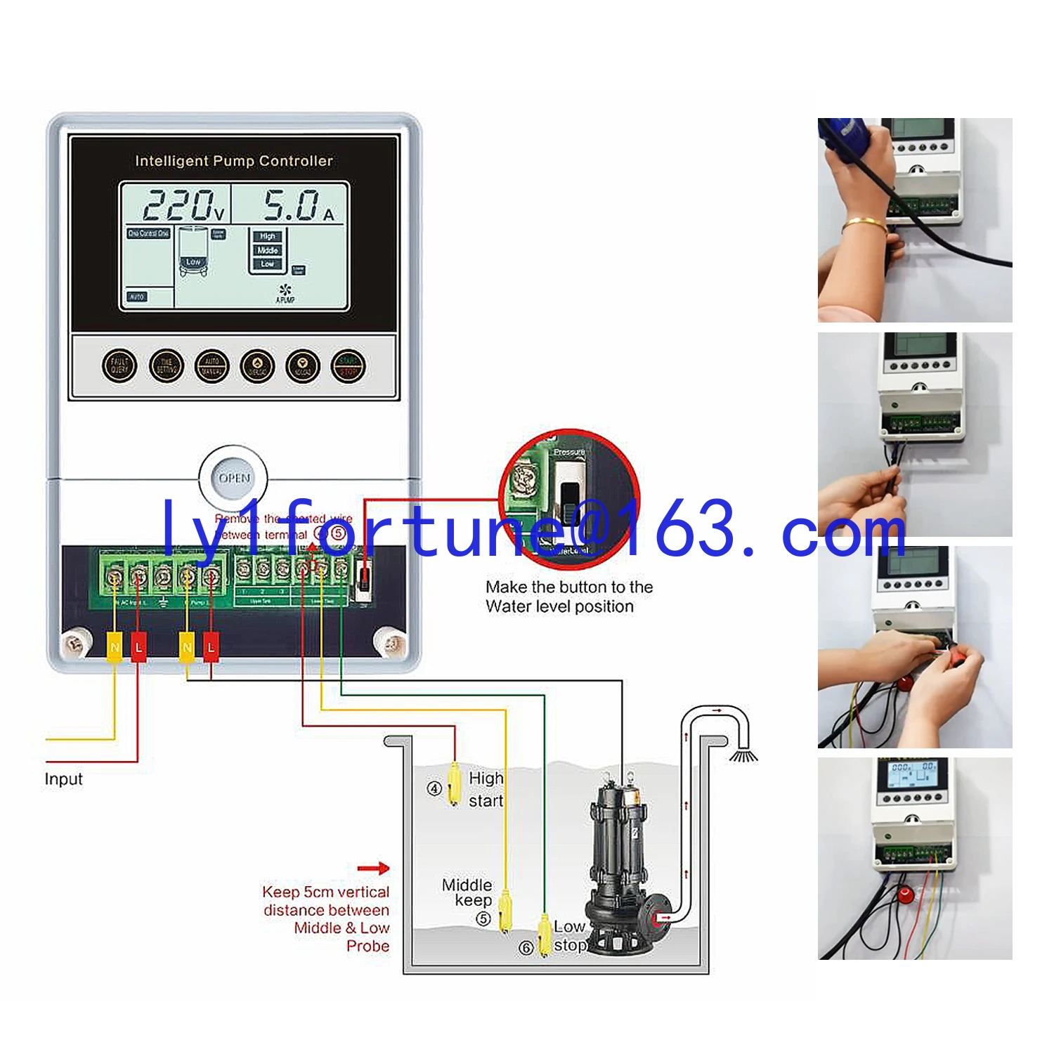 LCD automatic electronic single pump control panel box with timer