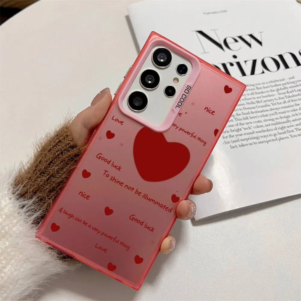 True Love Text Print Heart Phone Case For Samsung Galaxy A71 A72 A73 A56 A55 A54 A53 A52 A52s A51 A50 4G 5G Anti-Drop Back Cover