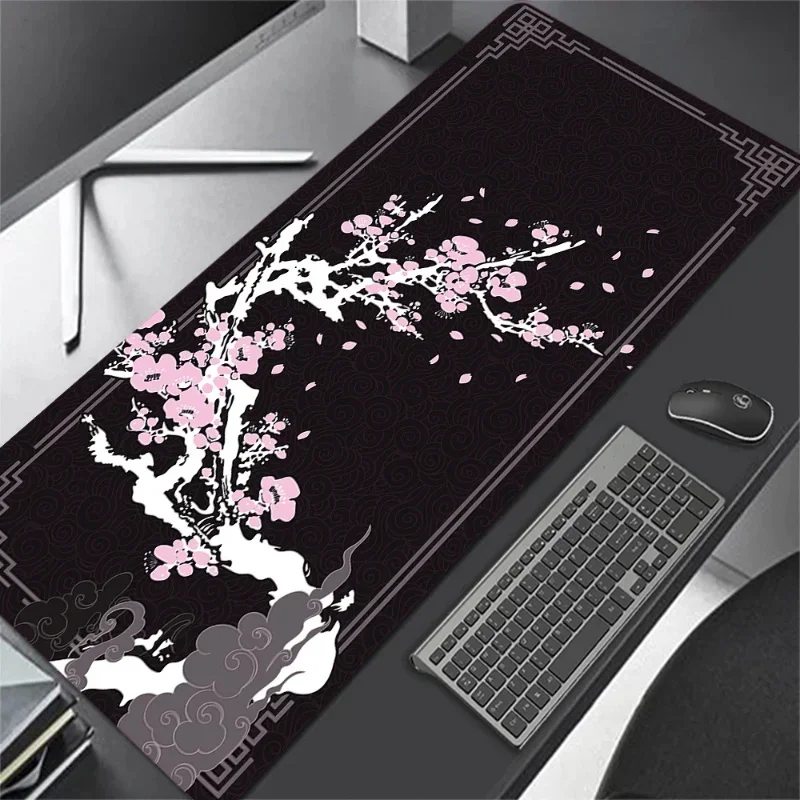 

Japanese Sakura Large Mouse Pad Gaming XL Home New HD Mousepad XXL 90x40 Non-Slip Rubber Office Keyboard Carpet Laptop Mice Pads