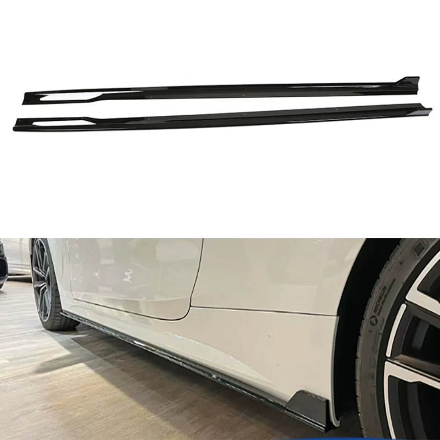 For BMW 4 Series G22 G23 Bright Black Side Skirt Side bumper Splitters Black Side skirts Cupwings Apron Side panel body kit