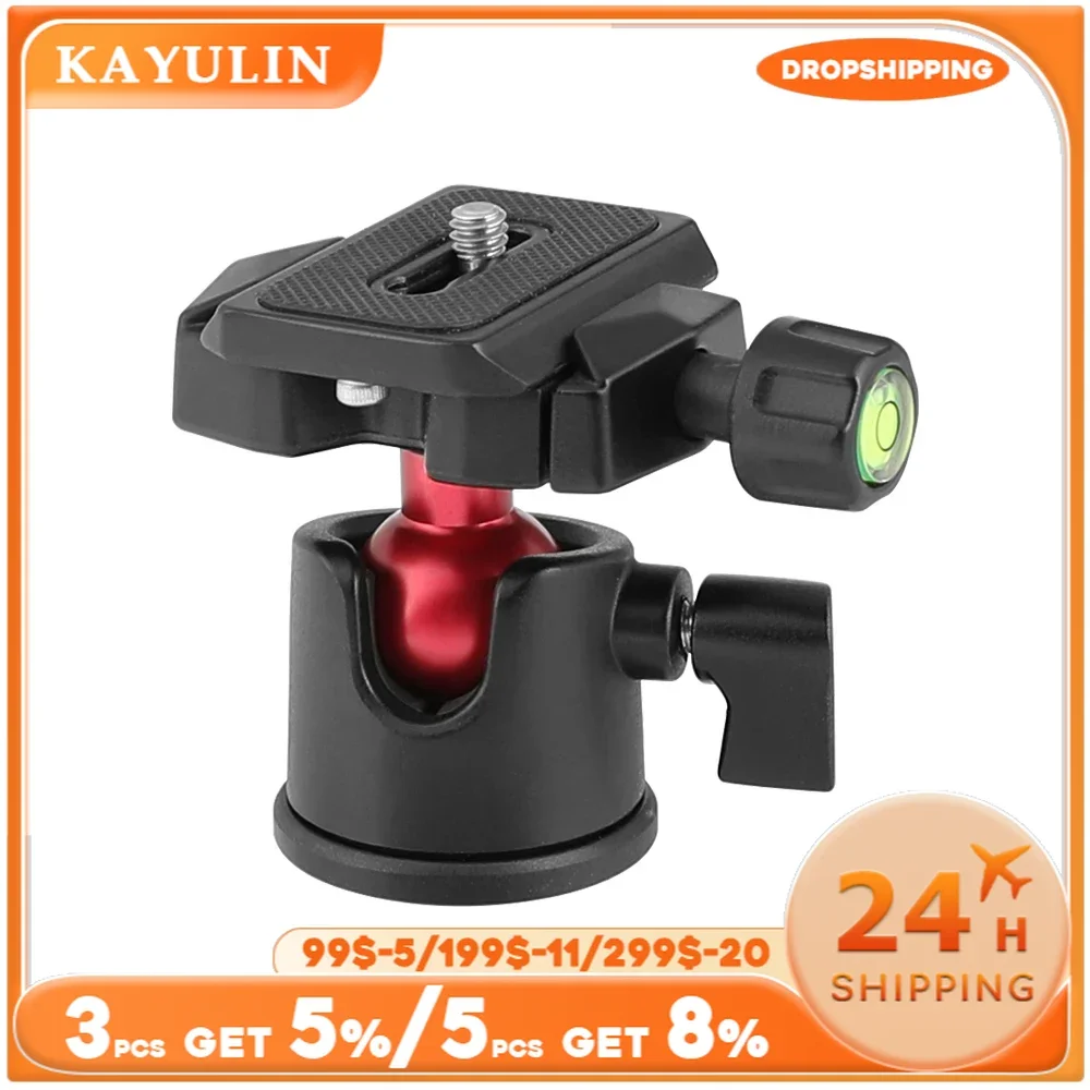 Kayulin Mini Ball Head Tabletop Tripod Stand Adapter With A Quick Release Plate For Canon Nikon Sony Dslr Camera Camcorder